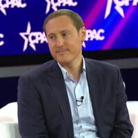David Milstein, senior adviser to US Ambassador to Israel Mike Huckabee, speaks at a CPAC conference, October 30, 2023. (YouTube screenshot/CPAC)