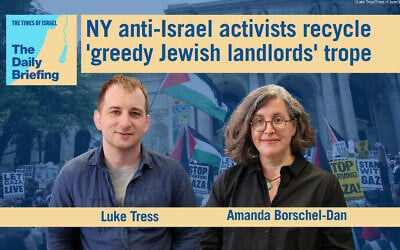 NY correspondent Luke Tress joins host Amanda Borschel-Dan in Jerusalem for today's Daily Briefing podcast. (ToI/Luke Tress) NY correspondent Luke Tress joins host Amanda Borschel-Dan in Jerusalem for today's Daily Briefing podcast. (ToI/Luke Tress)