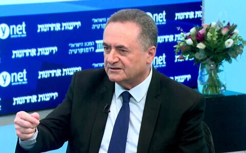 Defense Minister Israel Katz speaks at a Ynet conference, September 2, 2026. (Screenshot)