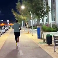 Screen capture from video of amputee Israeli athlete Shalev Biton from a video promoting a single-shoe order service from Adidas, August 2026. (Shalev Biton)
