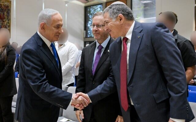 (L-R) Prime Minister Benjamin Netanyahu, President Isaac Herzog and Shin Bet chief David Zini attend a ceremony honoring outstanding Shin Bet employees at the President's Residence in Jerusalem, September 17, 2026. (Maayan Toaf/GPO) (L-R) Prime Minister Benjamin Netanyahu, President Isaac Herzog and Shin Bet chief David Zini attend a ceremony honoring outstanding Shin Bet employees at the President's Residence in Jerusalem, September 17, 2026. (Maayan Toaf/GPO)