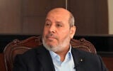 Hamas leader Khalil al-Hayya in an interview with Qatar's Al-Araby channel, on September 26, 2026. (Al-Araby/X screenshot)