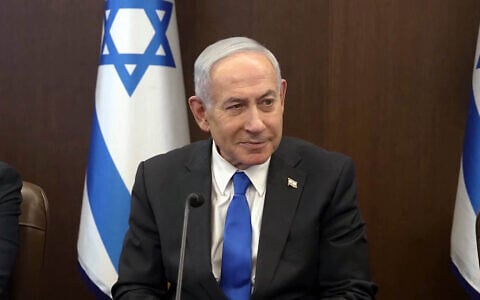 Prime Minister Benjamin Netanyahu speaks during a cabinet meeting, September 6, 2026, in Jerusalem. (Omer Meran/GPO)
