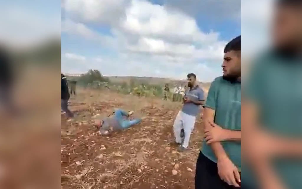 Footage stills of the IDF soldier shooting a Palestinian man near Faqoua, Jenin, on September 12, 2026