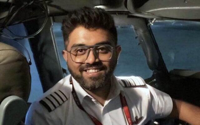 An undated photo of Captain Smit Machchhar, captain of a flydubai flight from Dubai to Tel Aviv that suffered an emergency mid-air, with the copilot subdued after stabbing Machchhar in an alleged attempt to crash the plane full of Israelis, September 30, 2026. (Danny Danon via X)