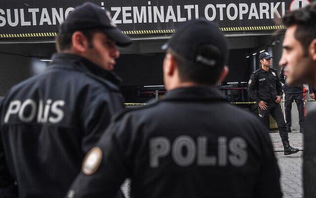 Illustrative: Turkish police officers in Istanbul in 2018 (OZAN KOSE/AFP)