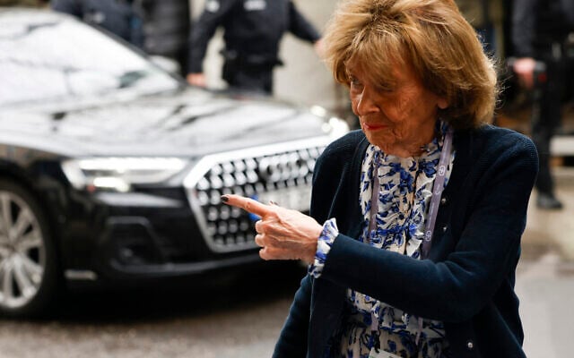 President of the Munich and Upper Bavaria’s Jewish Community Charlotte Knobloch gestures as she arrives for the 61st Munich Security Conference (MSC) in Munich, southern Germany on February 14, 2025. (Michaela STACHE/AFP) President of the Munich and Upper Bavaria’s Jewish Community Charlotte Knobloch gestures as she arrives for the 61st Munich Security Conference (MSC) in Munich, southern Germany on February 14, 2025. (Michaela STACHE/AFP)