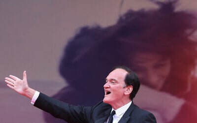 US film director Quentin Tarantino arrives for the screening of the film “Nouvelle Vague” (New Wave) at the 78th edition of the Cannes Film Festival in Cannes, southern France, on May 17, 2025. (Sameer Al-Doumy/AFP)