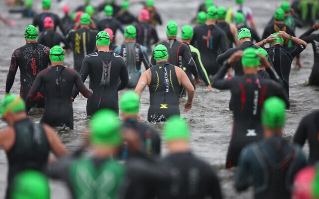 Illustrative: Triathletes enter the water to start the swim leg of the 2026 IRONMAN Canada-Ottawa on August 2, 2026 in Ottawa, Ontario, Canada. (Vaughn Ridley/Getty Images for Ironman/AFP) Illustrative: Triathletes enter the water to start the swim leg of the 2026 IRONMAN Canada-Ottawa on August 2, 2026 in Ottawa, Ontario, Canada. (Vaughn Ridley/Getty Images for Ironman/AFP)