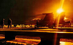 In this US Navy handout photo, an F/A-18 Super Hornet assigned to Strike Fighter Squadron (VFA) 195, readies for takeoff on the flight deck of Nimitz-class aircraft carrier USS George Washington (CVN 73) on August 29, 2026. (US NAVY/AFP)