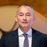 Nickolay Mladenov, the high representative for Gaza under the US-backed “Board of Peace” tasked with implementing the October 2025 ceasefire plan, speaks at the Hili Forum 2026 in Abu Dhabi on September 7, 2026. (FADEL SENNA/AFP)