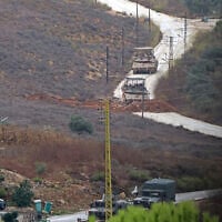 Israeli forces advance toward the outskirts of Deir Mimas as they reach an intersection near a newly established Lebanese army position, on September 18, 2026. (AFP)