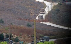 Israeli forces advance toward the outskirts of Deir Mimas as they reach an intersection near a newly established Lebanese army position, on September 18, 2026. (AFP)