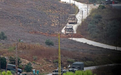 Israeli forces advance toward the outskirts of Deir Mimas as they reach an intersection near a newly established Lebanese army position, on September 18, 2026. (AFP) Israeli forces advance toward the outskirts of Deir Mimas as they reach an intersection near a newly established Lebanese army position, on September 18, 2026. (AFP)