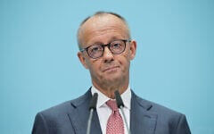 German Chancellor and leader of Germany’s Christian Democratic Union (CDU) Friedrich Merz addresses a press conference, one day after state elections in Berlin and Mecklenburg-Western Pomerania in Berlin on September 21, 2026. (Jens SCHLUETER/AFP)