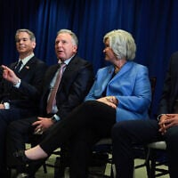(L-R) US Secretary of State Marco Rubio, US Treasury Secretary Scott Bessent, Special Envoy Steve Witkoff, White House Chief of Staff Susie Wiles and Special Envoy Jared Kushner attend a bilateral meeting between the Ukraine and US in conjunction with the the United Nations General Assembly at UN Headquarters on September 22, 2026 in New York City. (Chip Somodevilla/Getty Images/AFP)