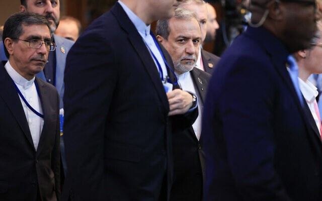 Iran’s Foreign Minister Abbas Araghchi (C) arrives for the 81st United Nations General Assembly at the United Nations Headquarters in New York, on September 22, 2026. (Charly Triballeau/AFP)