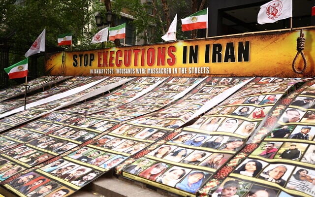 A display of people killed in Iran is seen outside the United Nations Headquarters in New York, on September 22, 2026. (CHARLY TRIBALLEAU/AFP) A display of people killed in Iran is seen outside the United Nations Headquarters in New York, on September 22, 2026. (CHARLY TRIBALLEAU/AFP)