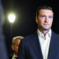 President of French far-right party Rassemblement National (RN) Jordan Bardella arrives for an election night event for the French Senate, in La Seyne-sur-Mer, southern France, on 27 September 2026. (Thibaud MORITZ/AFP)