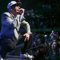 Macklemore performs at Austin City Limits Live at the Moody Theater during the South by Southwest Music Festival on March 17, 2023, in Austin, Texas. (Jack Plunkett/Invision/AP)