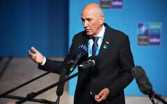 Slovenia’s Prime Minister Janez Jansa speaks as he arrives for the NATO summit in Ankara, Turkey, July 8, 2026. (AP Photo/Emrah Gurel)