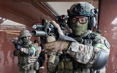 South Korea army soldiers take part in an anti-terror drill as a part of the Ulchi Freedom Shield military exercise between the US and South Korea in Seoul, South Korea, August 19, 2026. (AP Photo/Ahn Young-joon)
