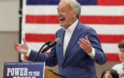 Massachusetts State Sen. Ed Markey speaks during a Get Out the Vote event supporting Markey, August 29, 2026 in Boston. (AP Photo/Mark Stockwell) Massachusetts State Sen. Ed Markey speaks during a Get Out the Vote event supporting Markey, August 29, 2026 in Boston. (AP Photo/Mark Stockwell)