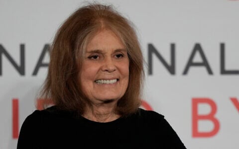 Gloria Steinem, journalist and activist talks during the Forbes 30/50 Summit at the Louvre Museum in Abu Dhabi, United Arab Emirates, March 8, 2023. (Kamran Jebreili/AP)