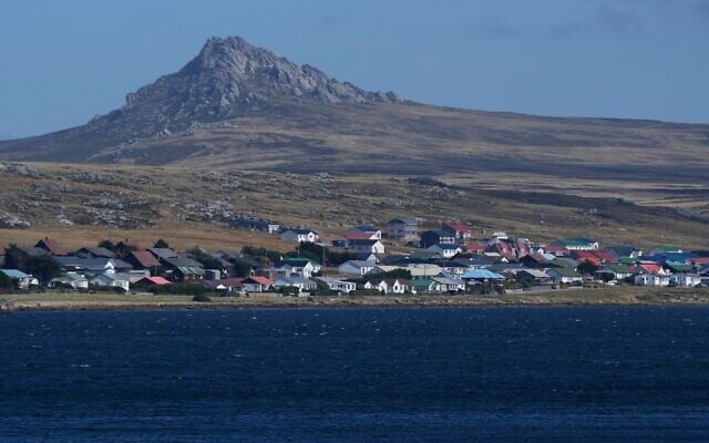 Mount Tumbledown stands tall behind Stanley on the Falkland Islands, also known as Islas Malvinas, March 16, 2026. (AP Photo/Ricardo Mazalan)