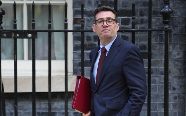 Britain’s Prime Minister Andy Burnham leaves 10 Downing Street to attend the weekly Prime Ministers’ Questions session in Parliament in London, September 9, 2026. (AP Photo/Kin Cheung) Britain’s Prime Minister Andy Burnham leaves 10 Downing Street to attend the weekly Prime Ministers’ Questions session in Parliament in London, September 9, 2026. (AP Photo/Kin Cheung)