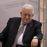 Palestinian Authority President Mahmoud Abbas attends the inauguration ceremony of the Innovation and Excellence Compound in the West Bank city of Ramallah, September 9, 2026. (AP/Mahmoud Illean)