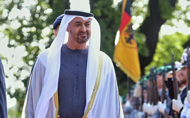 The leader of the United Arab Emirates, Sheikh Mohammed bin Zayed Al Nahyan, in Berlin, Germany, September 10, 2026. (AP Photo/Michele Tantussi) The leader of the United Arab Emirates, Sheikh Mohammed bin Zayed Al Nahyan, in Berlin, Germany, September 10, 2026. (AP Photo/Michele Tantussi)
