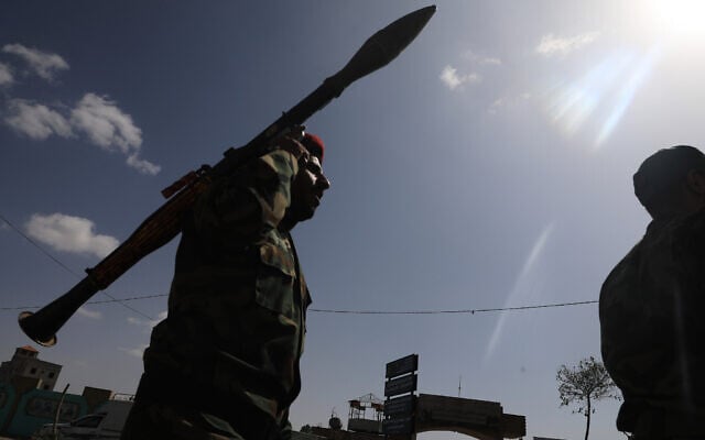 Yemen’s Houthi rebels march during a mobilization campaign in Sanaa, Yemen, September 10, 2026. (AP) Yemen’s Houthi rebels march during a mobilization campaign in Sanaa, Yemen, September 10, 2026. (AP)