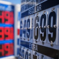 Gas prices are displayed in front of a gas station, September 10, 2026, in Carlsbad, California. (AP Photo/Gregory Bull)