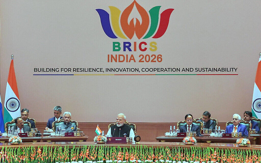 ndian Prime Minister Narendra Modi, center, speaks during the BRICS summit in New Delhi, India, on September 12, 2026. (Indian Foreign Ministry via AP) ndian Prime Minister Narendra Modi, center, speaks during the BRICS summit in New Delhi, India, on September 12, 2026. (Indian Foreign Ministry via AP)