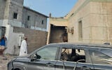 This photo provided by the Saudi Press Agency shows damage to a building after a projectile fell in Al-Tawwal, Jazan, Saudi Arabia, on the southern border with Yemen, September 12, 2026. (Saudi Press Agency via AP)
