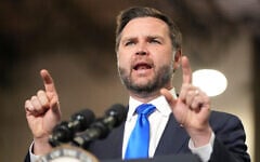 US Vice President JD Vance speaks during an event at Webco Manufacturing, September 14, 2026, in Olathe, Kansas. (AP Photo/Mark Schiefelbein, Pool)