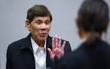 Former Philippine President Rodrigo Duterte appears before the International Criminal Court in The Hague, Netherlands, September 16, 2026. (Piroschka van de Wouw/Pool Photo via AP)