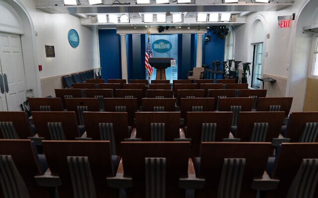 The James Brady Press Briefing Room is seen at the White House, September 19, 2026, in Washington. (AP Photo/Jose Luis Magana) The James Brady Press Briefing Room is seen at the White House, September 19, 2026, in Washington. (AP Photo/Jose Luis Magana)