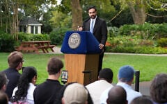 New York City Mayor Zohran Mamdani speaks to media after his meeting with US President Donald Trump, September 21, 2026, in New York. (AP Photo/Adam Gray)