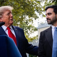 New York City Mayor Zohran Mamdani (R) stands by as US President Donald Trump speaks during a joint news conference at Gracie Mansion, September 21, 2026, in New York. (AP Photo/Julia Demaree Nikhinson)