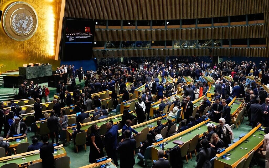 Diplomats arrive ahead of the 81st session of the United Nations General Assembly at United Nations headquarters, September 22, 2026. (AP/Yuki Iwamura) Diplomats arrive ahead of the 81st session of the United Nations General Assembly at United Nations headquarters, September 22, 2026. (AP/Yuki Iwamura)