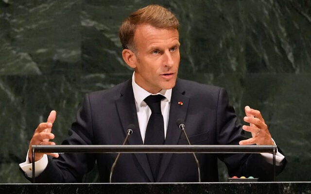 France’s President Emmanuel Macron speaks during the 81st session of the United Nations General Assembly at United Nations headquarters, September 22, 2026. (AP Photo/Seth Wenig) France’s President Emmanuel Macron speaks during the 81st session of the United Nations General Assembly at United Nations headquarters, September 22, 2026. (AP Photo/Seth Wenig)