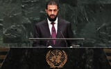 Syria’s President Ahmed al-Sharaa speaks during the 81st session of the United Nations General Assembly at United Nations headquarters, September 23, 2026. (AP Photo/Heather Khalifa)
