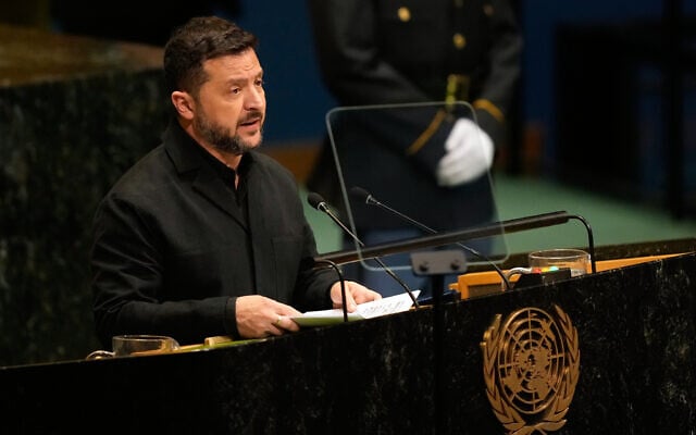 Ukraine’s President Volodymyr Zelenskyy speaks during the 81st session of the United Nations General Assembly at United Nations headquarters, September 23, 2026. (AP Photo/Seth Wenig) Ukraine’s President Volodymyr Zelenskyy speaks during the 81st session of the United Nations General Assembly at United Nations headquarters, September 23, 2026. (AP Photo/Seth Wenig)