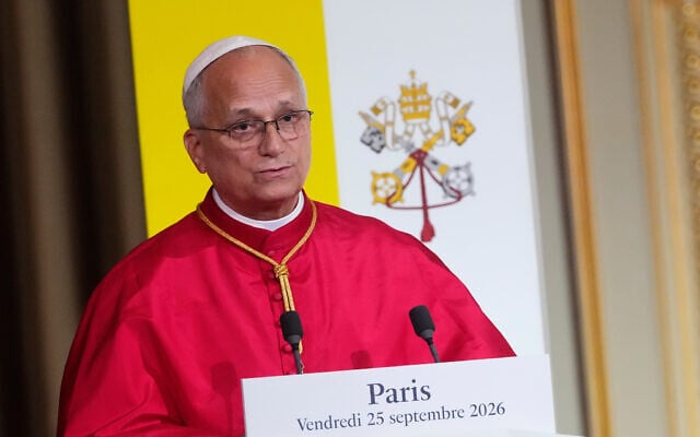 Pope Leo XIV speaks during a joint statement with French President Emmanuel Macron at the Elysee Palace, September 25, 2026. (AP Photo/Teresa Suarez, Pool) Pope Leo XIV speaks during a joint statement with French President Emmanuel Macron at the Elysee Palace, September 25, 2026. (AP Photo/Teresa Suarez, Pool)