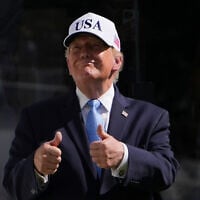 US President Donald Trump attends the Presidents Cup golf tournament at Medinah Country Club, September 27, 2026, in Medinah, Ill. (AP Photo/Julia Demaree Nikhinson)