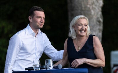 Far-right party National Rally president Jordan Bardella and far-right leader Marine Le Pen attend a rally in Lievin, northern France, on July 4, 2026. (AP Photo/Jean-Francois Badias) Far-right party National Rally president Jordan Bardella and far-right leader Marine Le Pen attend a rally in Lievin, northern France, on July 4, 2026. (AP Photo/Jean-Francois Badias)
