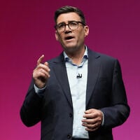 Britain’s Prime Minister Andy Burnham delivers his Leader’s Speech during the Labour Party Conference in Liverpool, England, September 29, 2026. (AP Photo/Jon Super)