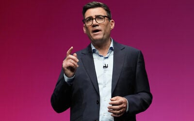 Britain’s Prime Minister Andy Burnham delivers his Leader’s Speech during the Labour Party Conference in Liverpool, England, September 29, 2026. (AP Photo/Jon Super)